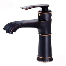 Custom deck mounted cold and hot wash basin faucet brass bathroom black basin mixer tap